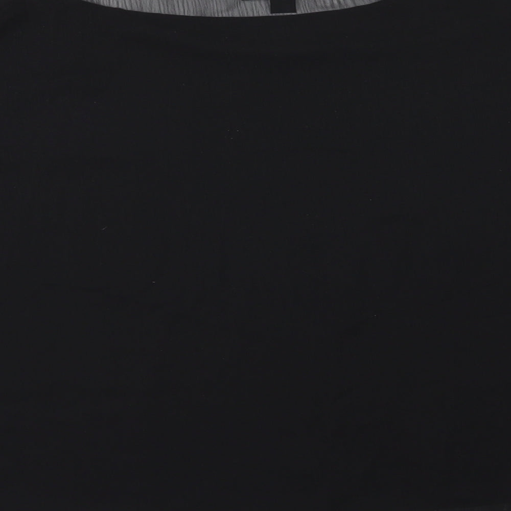 Topshop Womens Black  Chiffon Basic Blouse Size 10