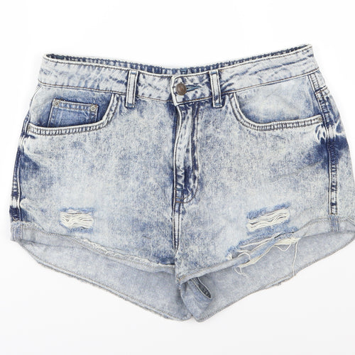 Topshop Womens Blue  Denim Hot Pants Shorts Size 12