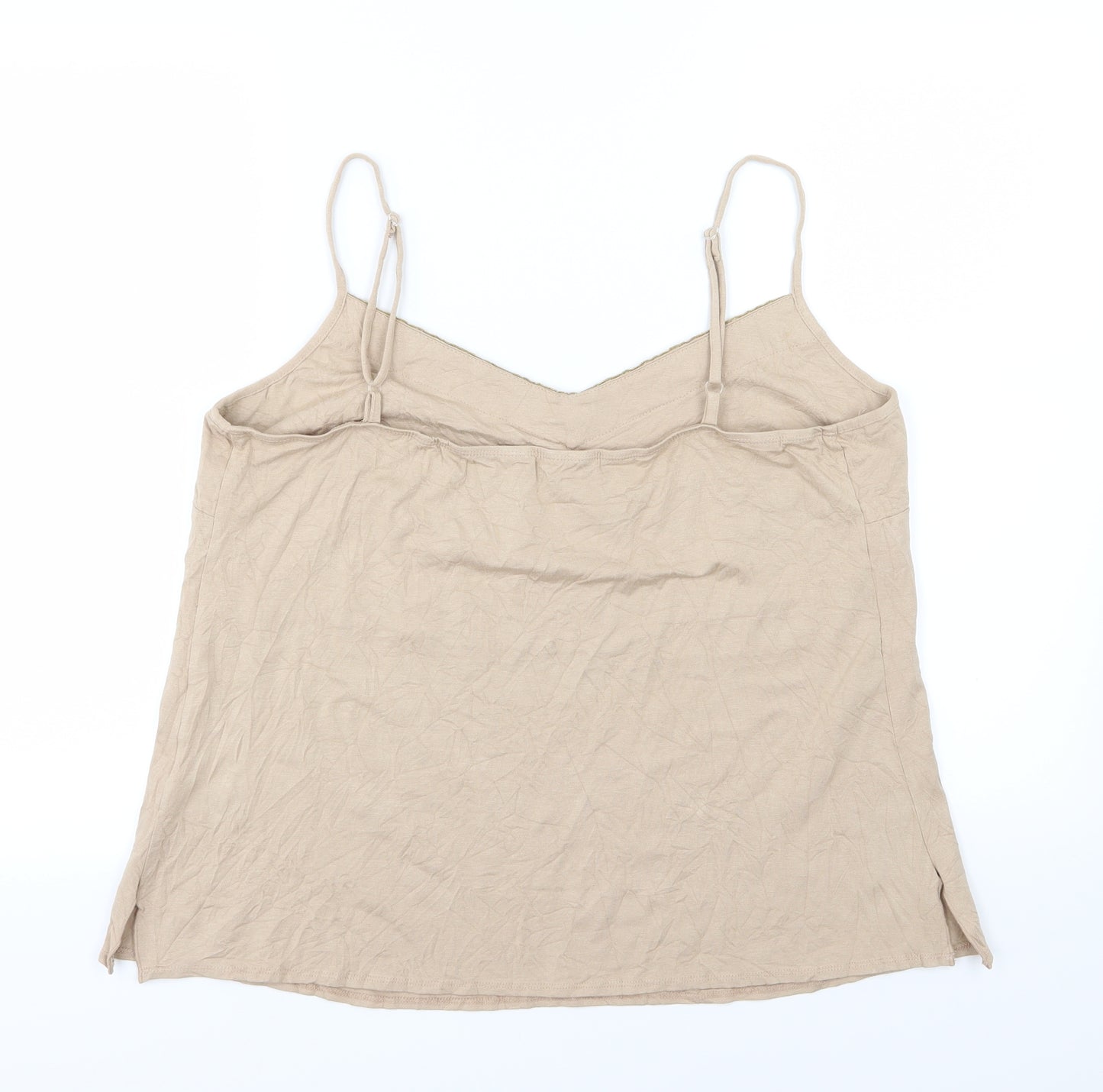 Preworn Womens Beige   Basic Tank Size 20  - Sequin