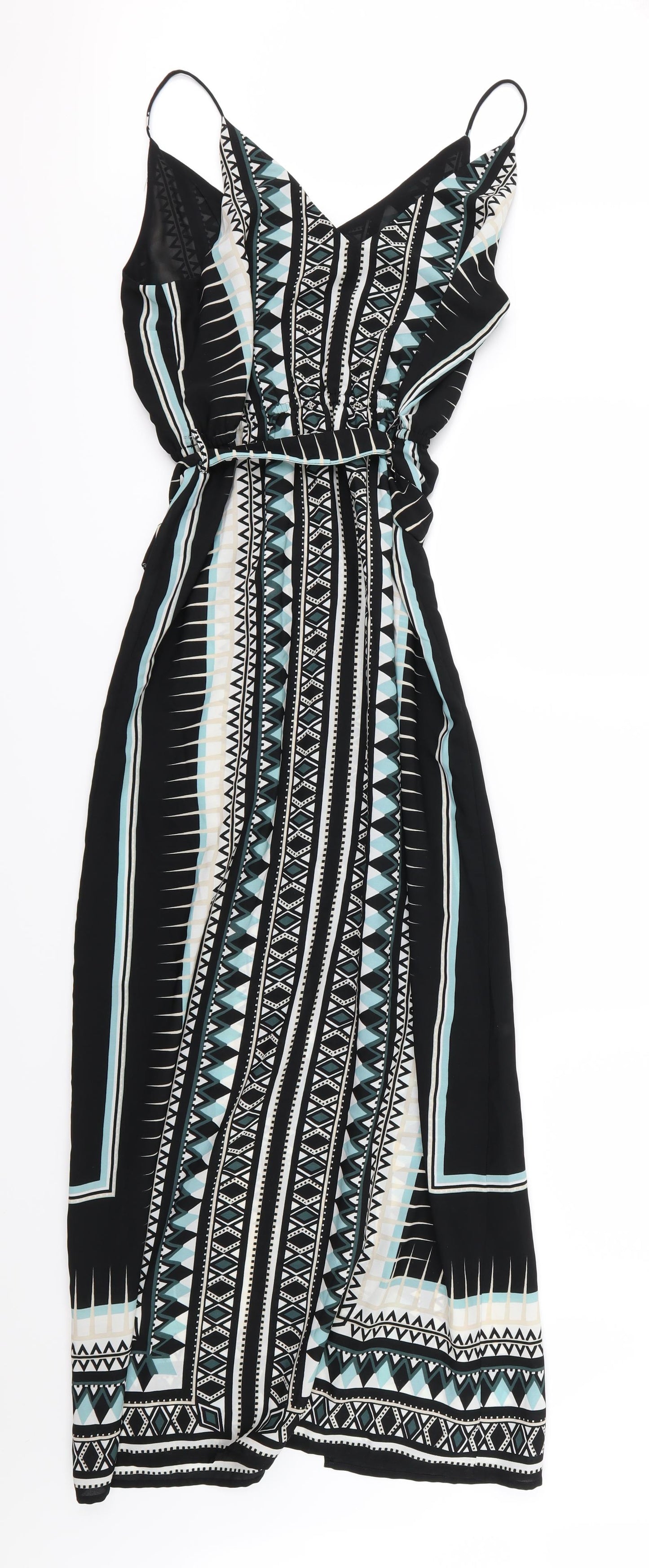 River Island Womens Multicoloured Geometric Chiffon Maxi  Size 10  - Front Split