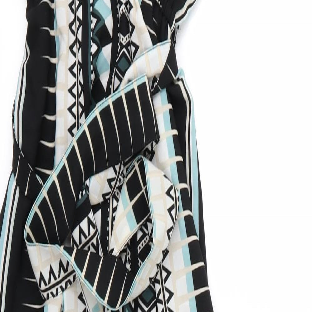 River Island Womens Multicoloured Geometric Chiffon Maxi  Size 10  - Front Split