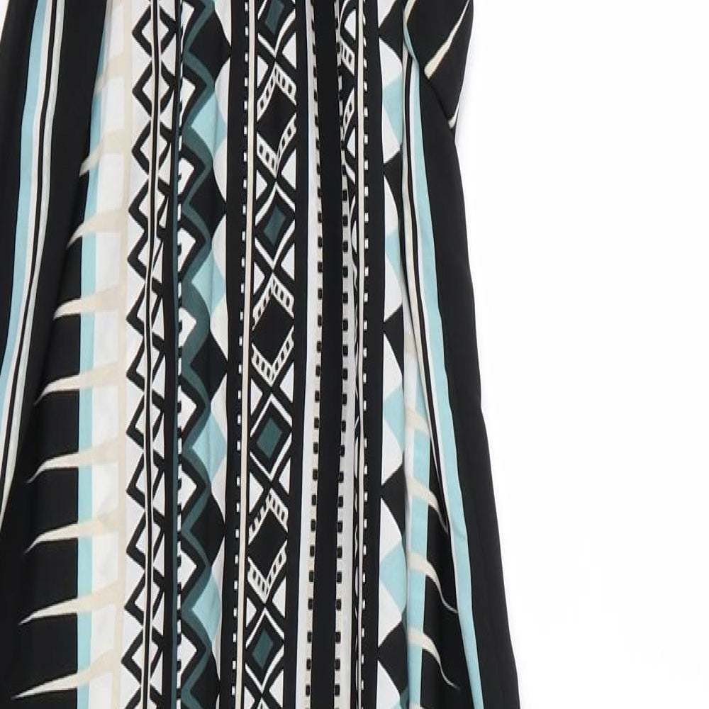 River Island Womens Multicoloured Geometric Chiffon Maxi  Size 10  - Front Split