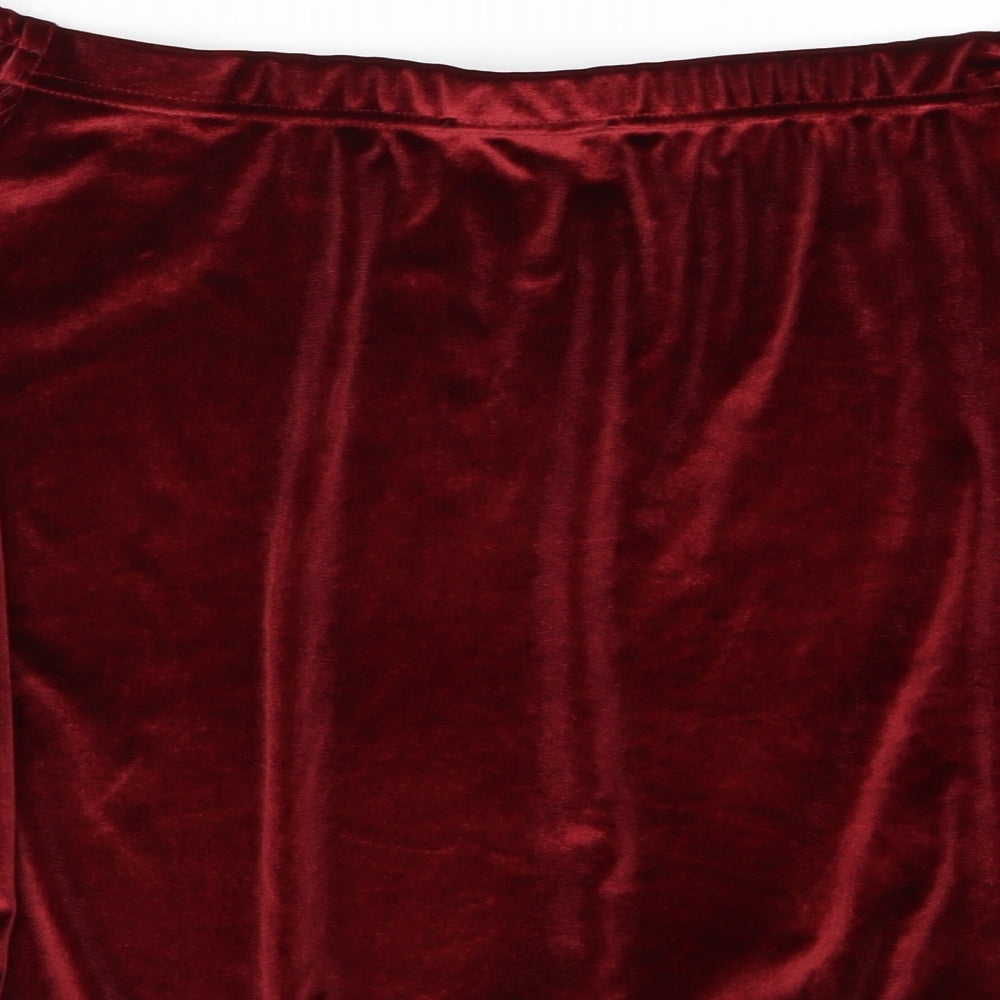 Atmosphere Womens Red  Velour Basic T-Shirt Size 18