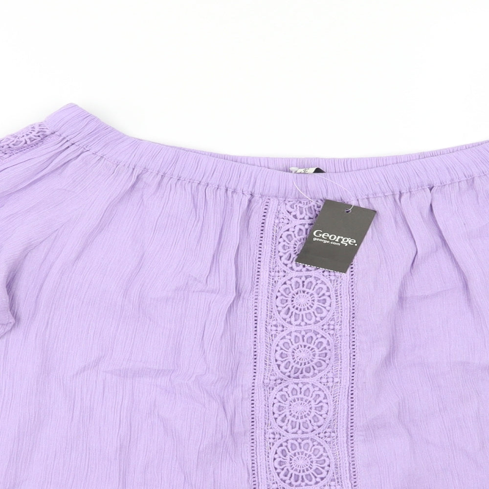 George Womens Purple  Woven Basic Blouse Size 18