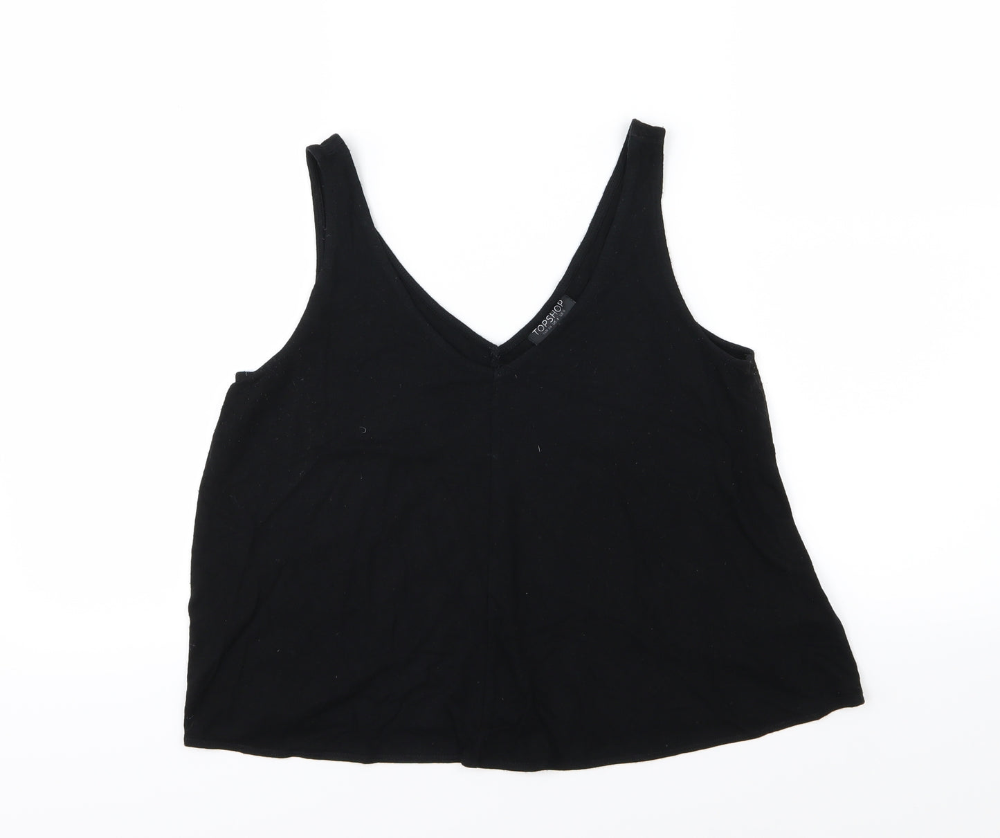 Topshop Womens Black  Jersey Basic Tank Size 8  - Cropped