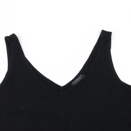 Topshop Womens Black  Jersey Basic Tank Size 8  - Cropped