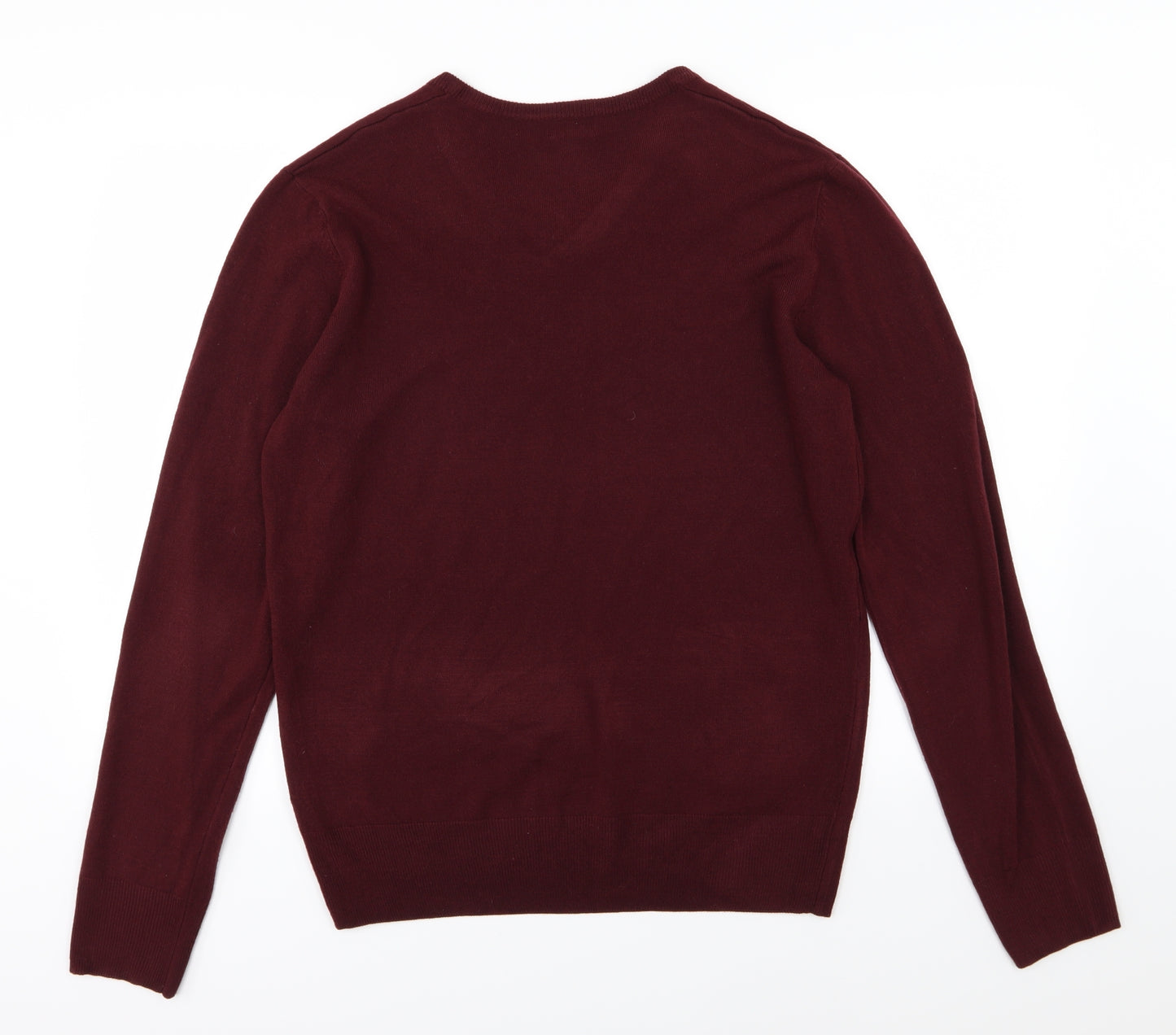 F&F Mens Red  Knit Pullover Jumper Size L