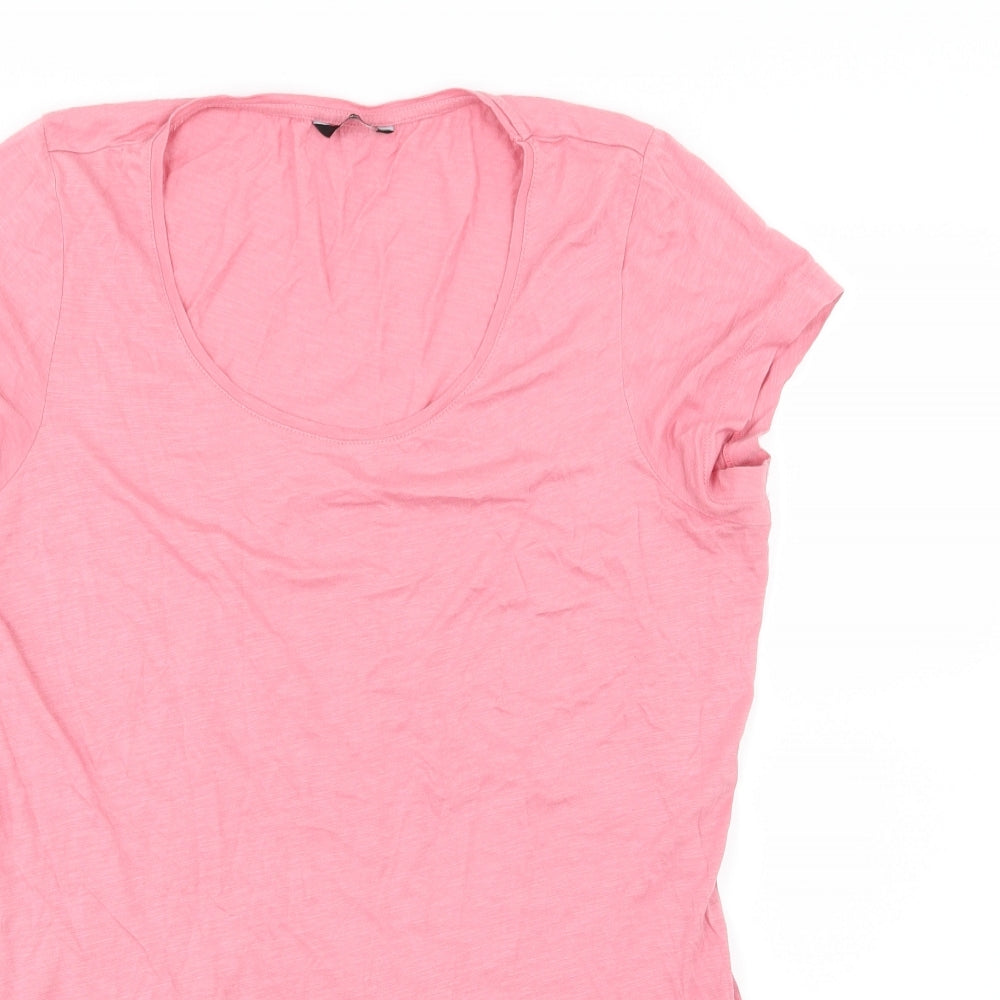 M&Co Womens Pink  Jersey Basic T-Shirt Size 14