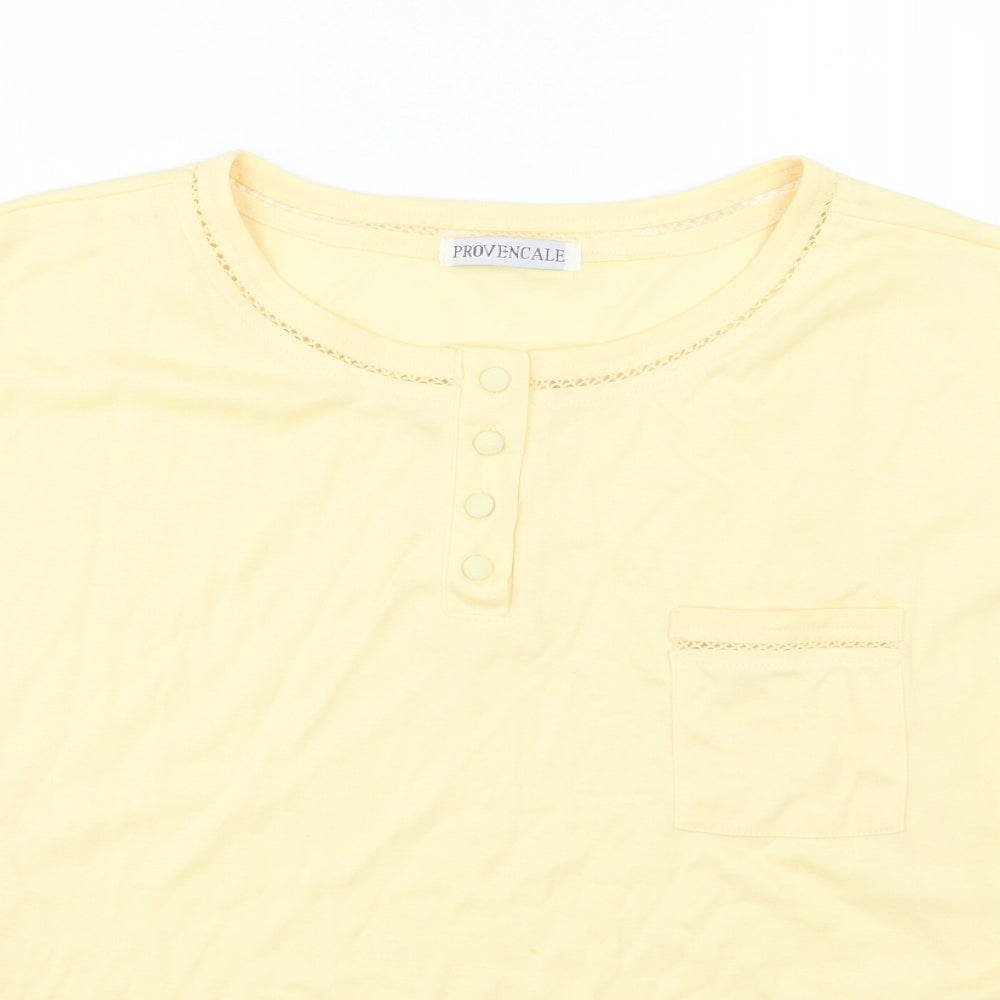 Provencale Womens Yellow  Jersey Basic T-Shirt Size M