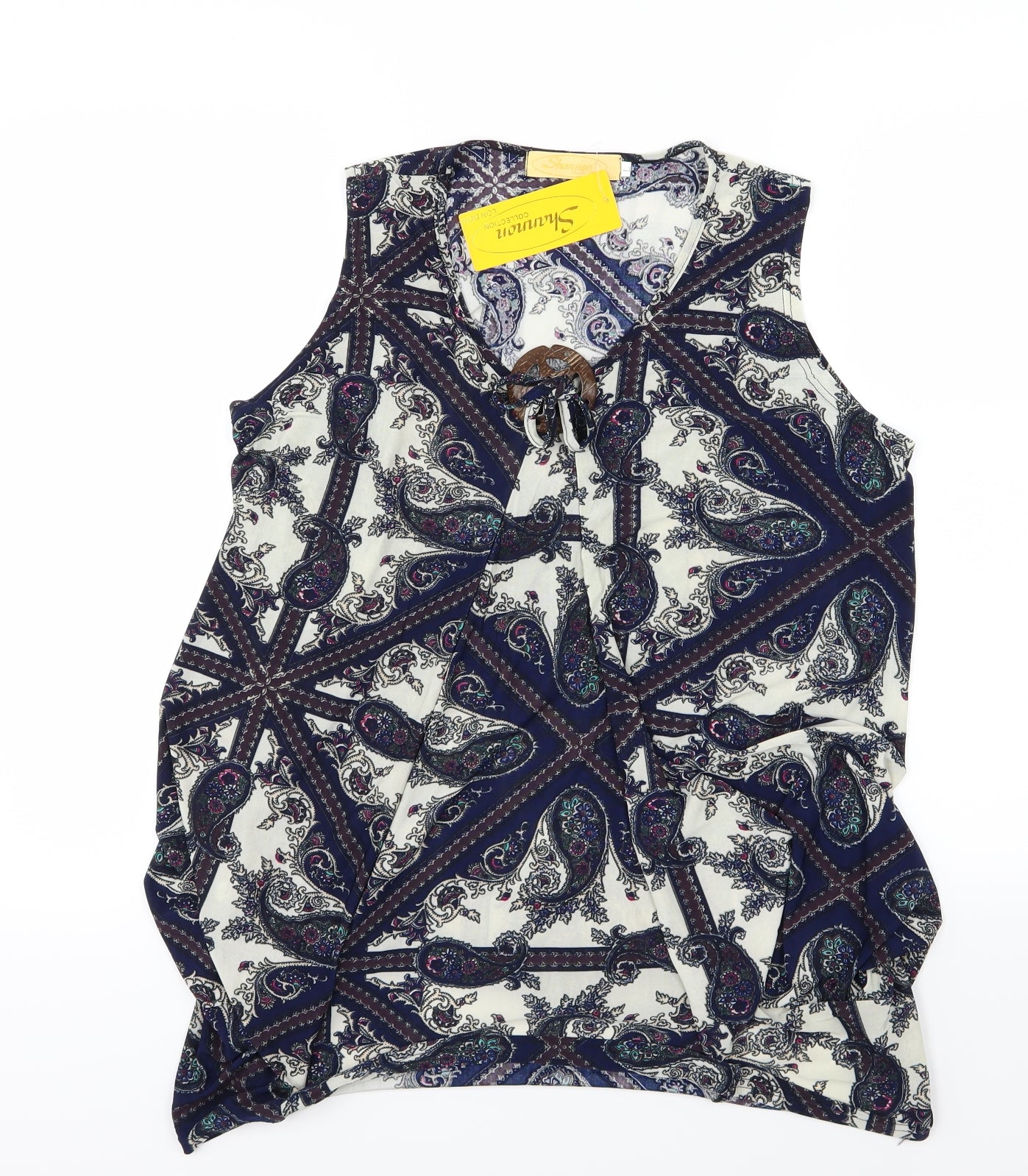 Shannon Womens Multicoloured Paisley Chiffon Basic Blouse Size L
