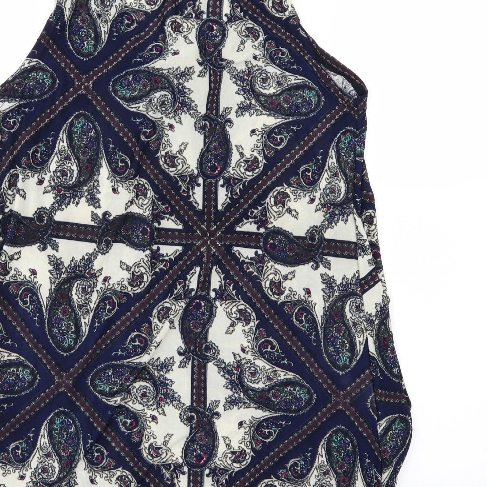 Shannon Womens Multicoloured Paisley Chiffon Basic Blouse Size L