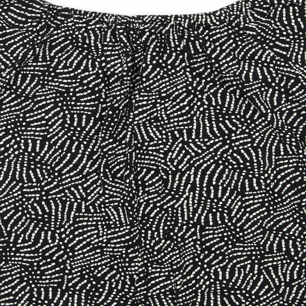 Peacocks Womens Black Animal Print  Basic T-Shirt Size 16