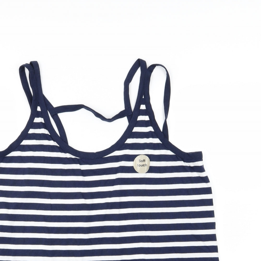 TU Womens Blue Striped Jersey Basic T-Shirt Size 18