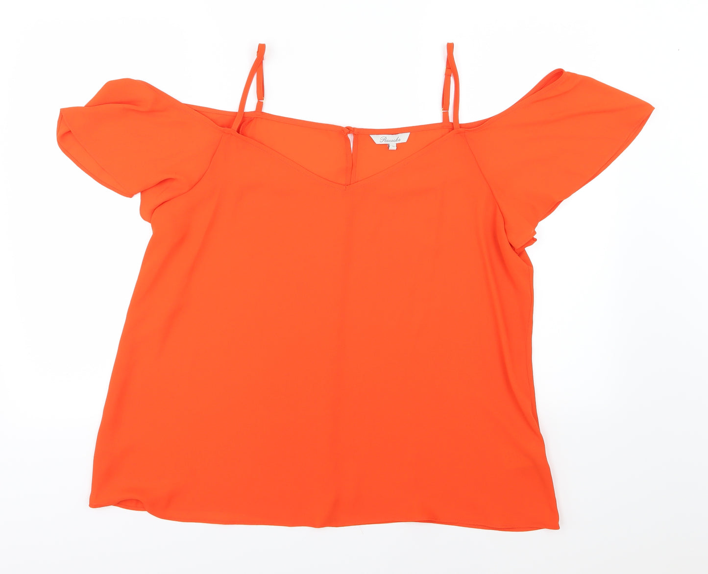 Peacocks Womens Red  Chiffon Basic Blouse Size 18