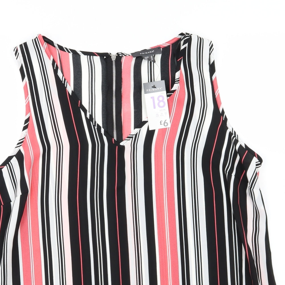 Primark Womens Multicoloured Striped Chiffon Camisole Tank Size 18