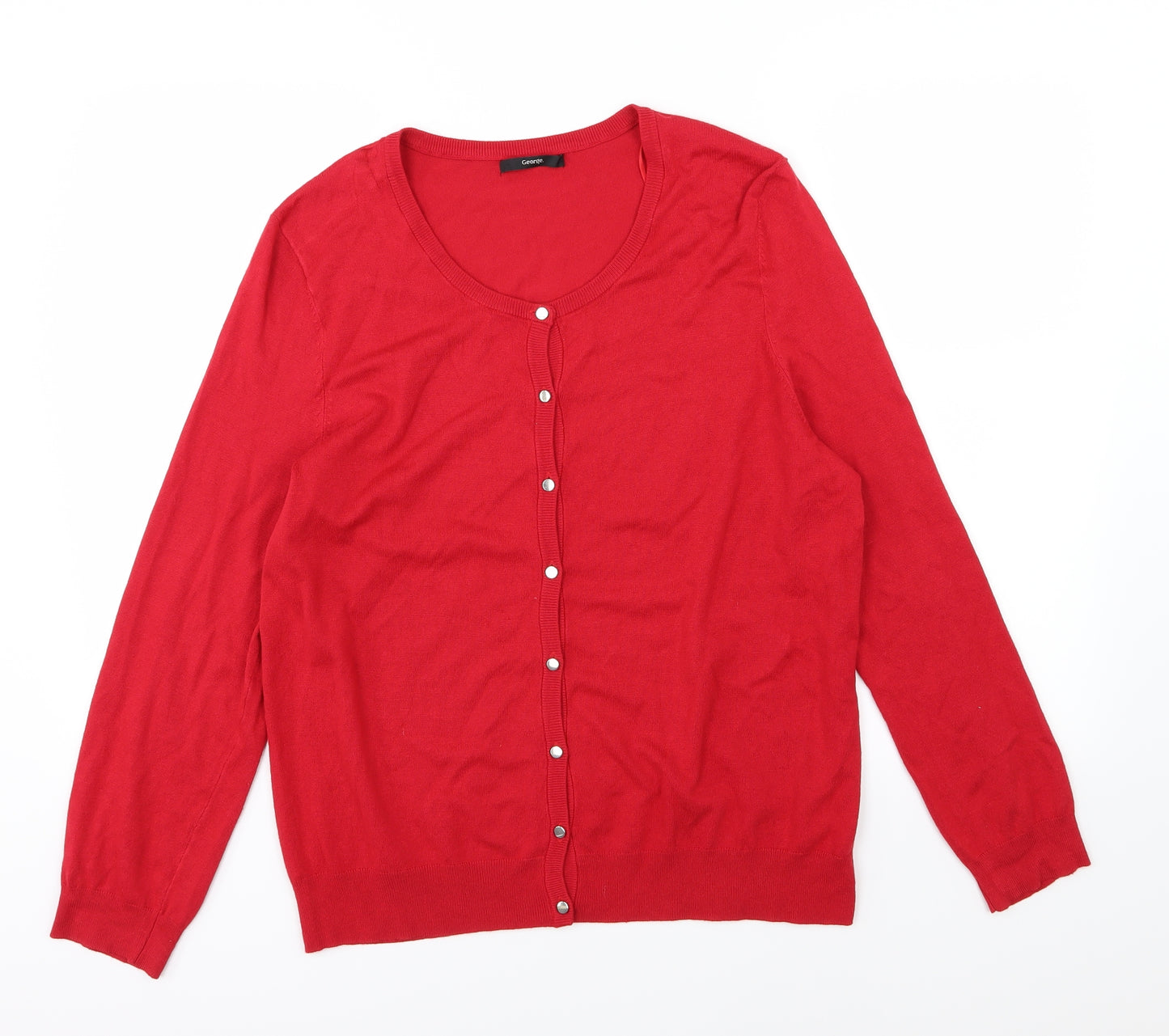 George Womens Red  Knit Cardigan Jumper Size 18