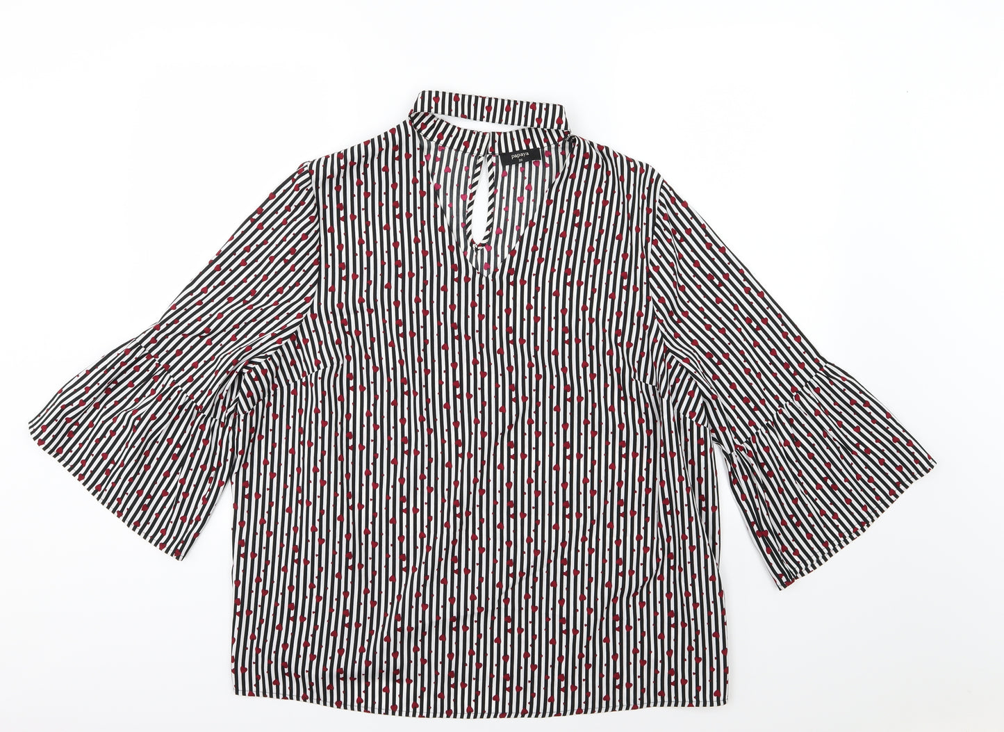 Papaya Womens Multicoloured Striped Chiffon Basic Blouse Size 20