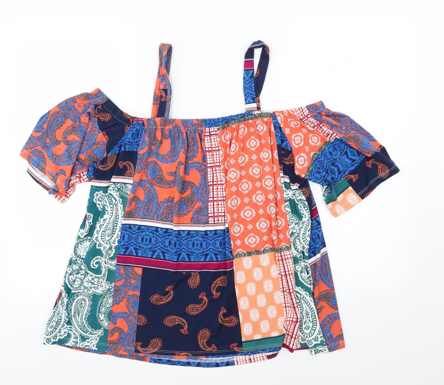 TU Womens Multicoloured Paisley Jersey Basic Blouse Size 18