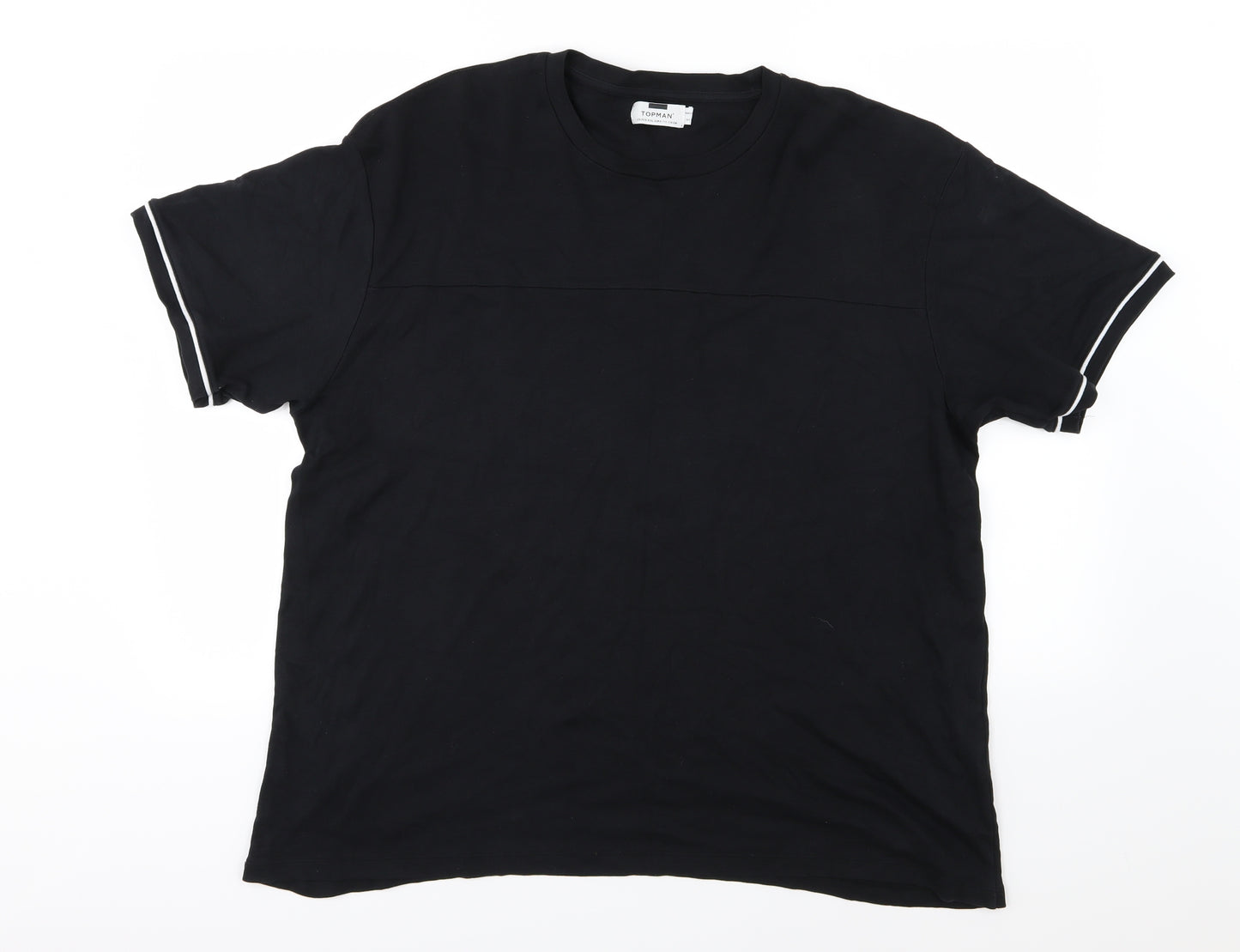 Topman Mens Black  Jersey  T-Shirt Size 2XL
