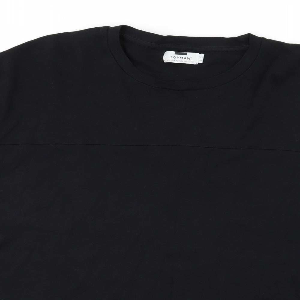 Topman Mens Black  Jersey  T-Shirt Size 2XL