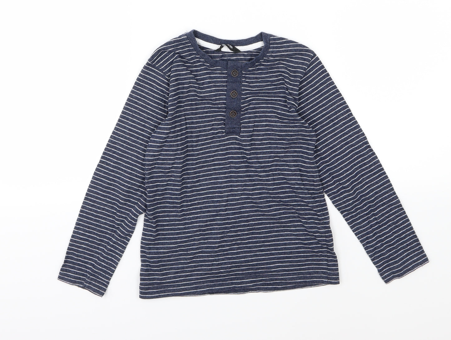 George Boys Blue Striped Jersey Basic T-Shirt Size 5-6 Years