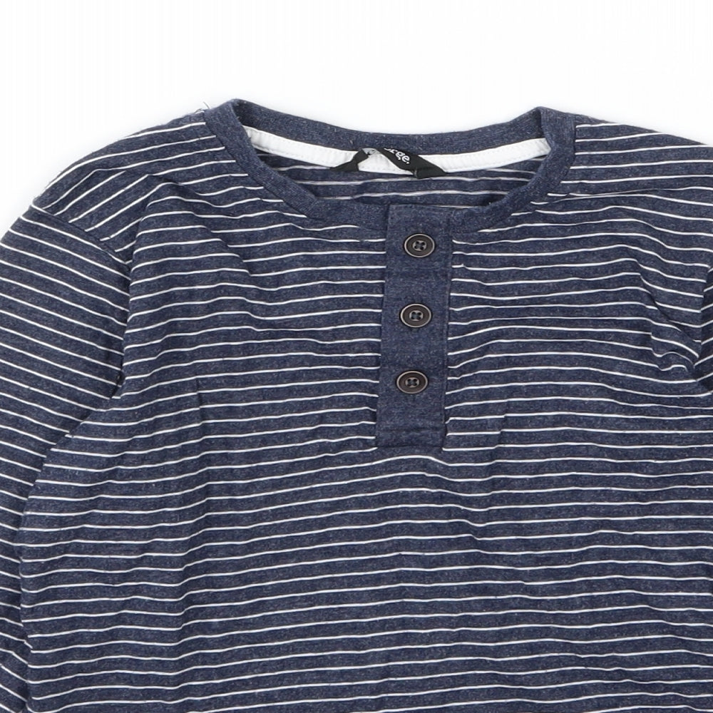 George Boys Blue Striped Jersey Basic T-Shirt Size 5-6 Years
