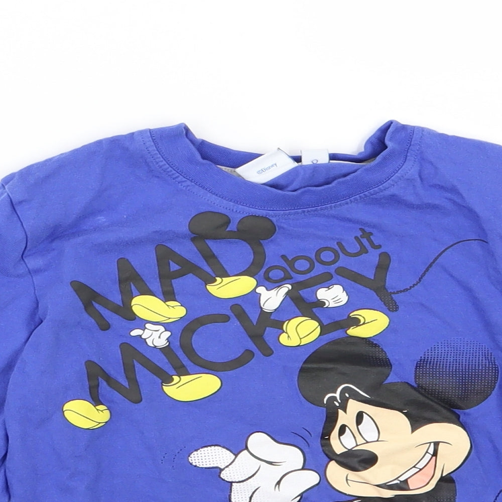 Disney Boys Blue  Jersey Basic T-Shirt Size 6 Years  - Mickey Mouse