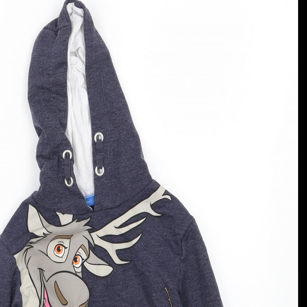 Primark Boys Blue  Jersey Pullover Hoodie Size 5-6 Years  - Frozen