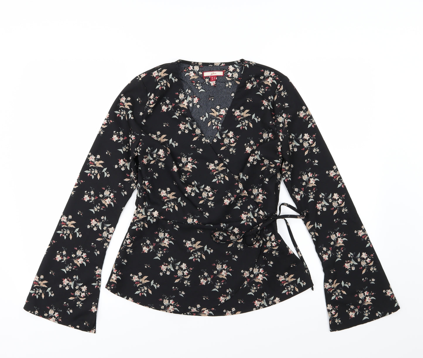 Joe Browns Womens Black Floral  Basic Blouse Size 8