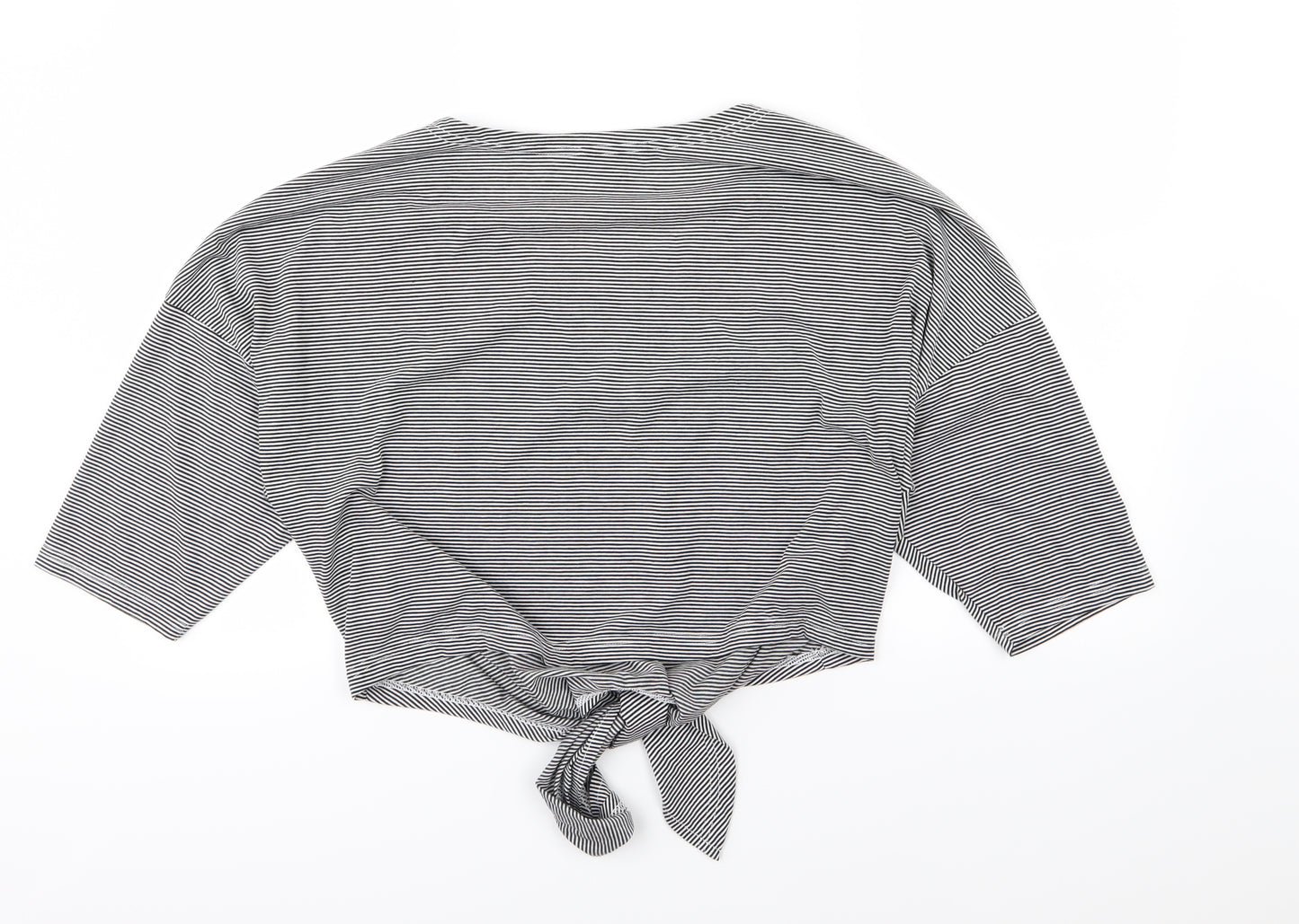 Atmosphere Womens Black Striped Jersey Basic T-Shirt Size 18  - tie front