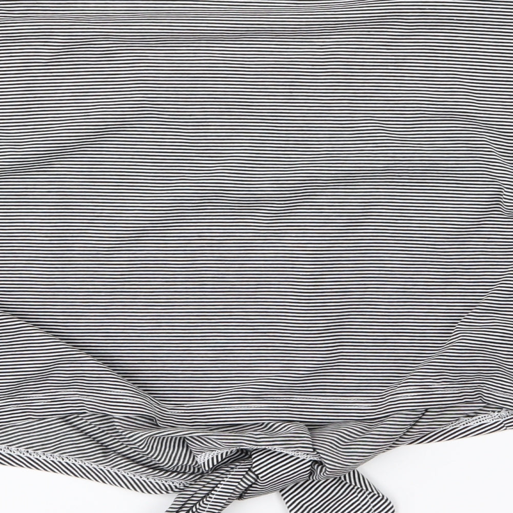 Atmosphere Womens Black Striped Jersey Basic T-Shirt Size 18  - tie front