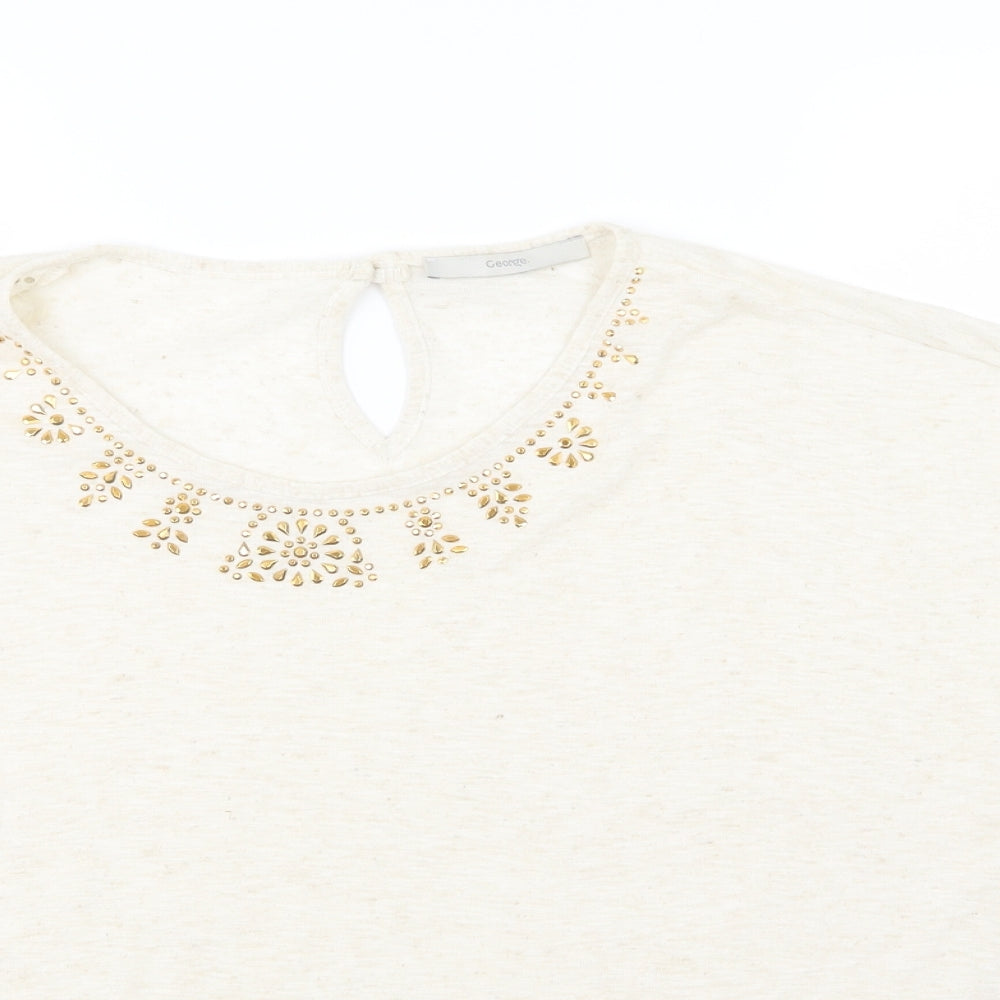 George Womens Brown  Jersey Basic T-Shirt Size 16