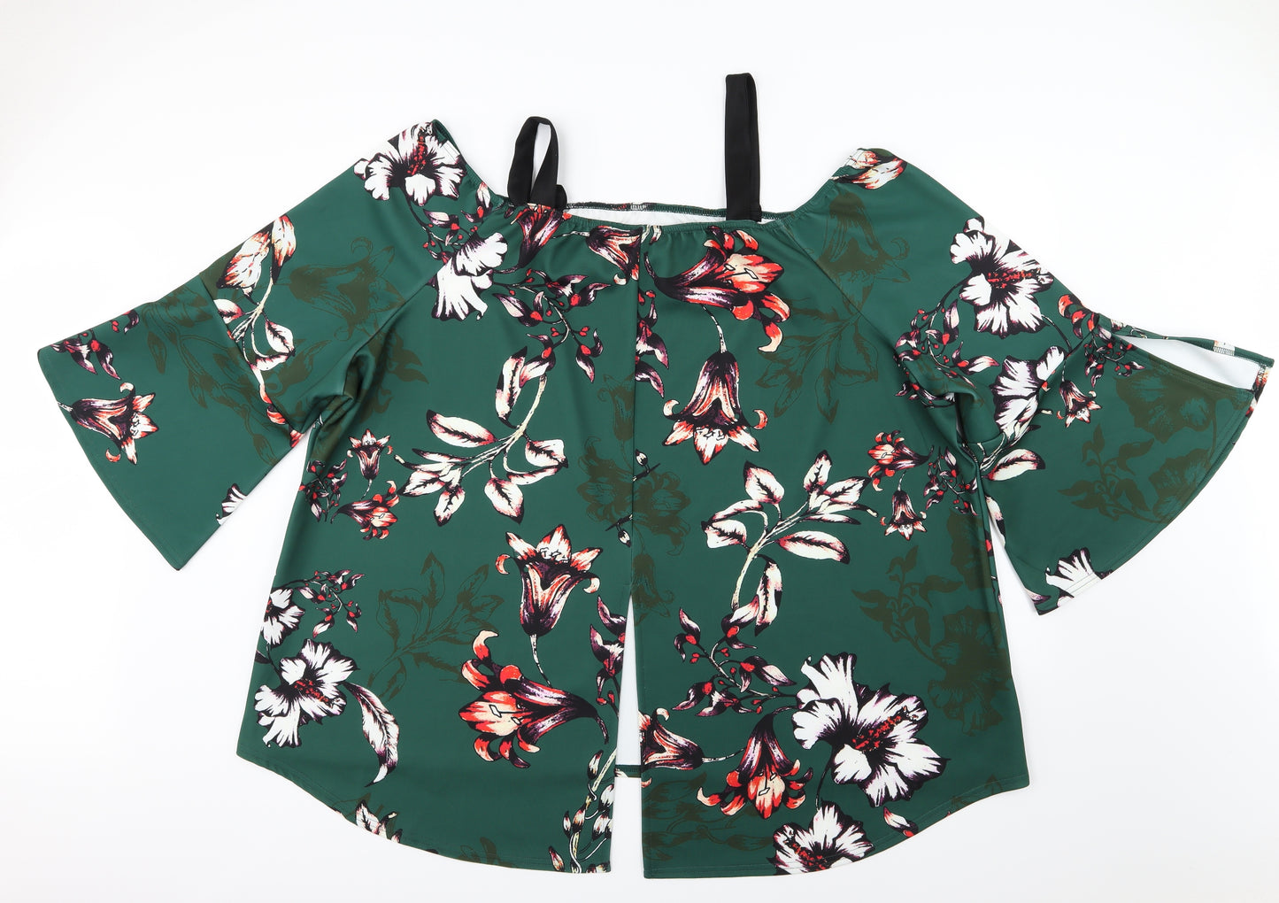 Yours Womens Green Floral  Basic Blouse Size 32