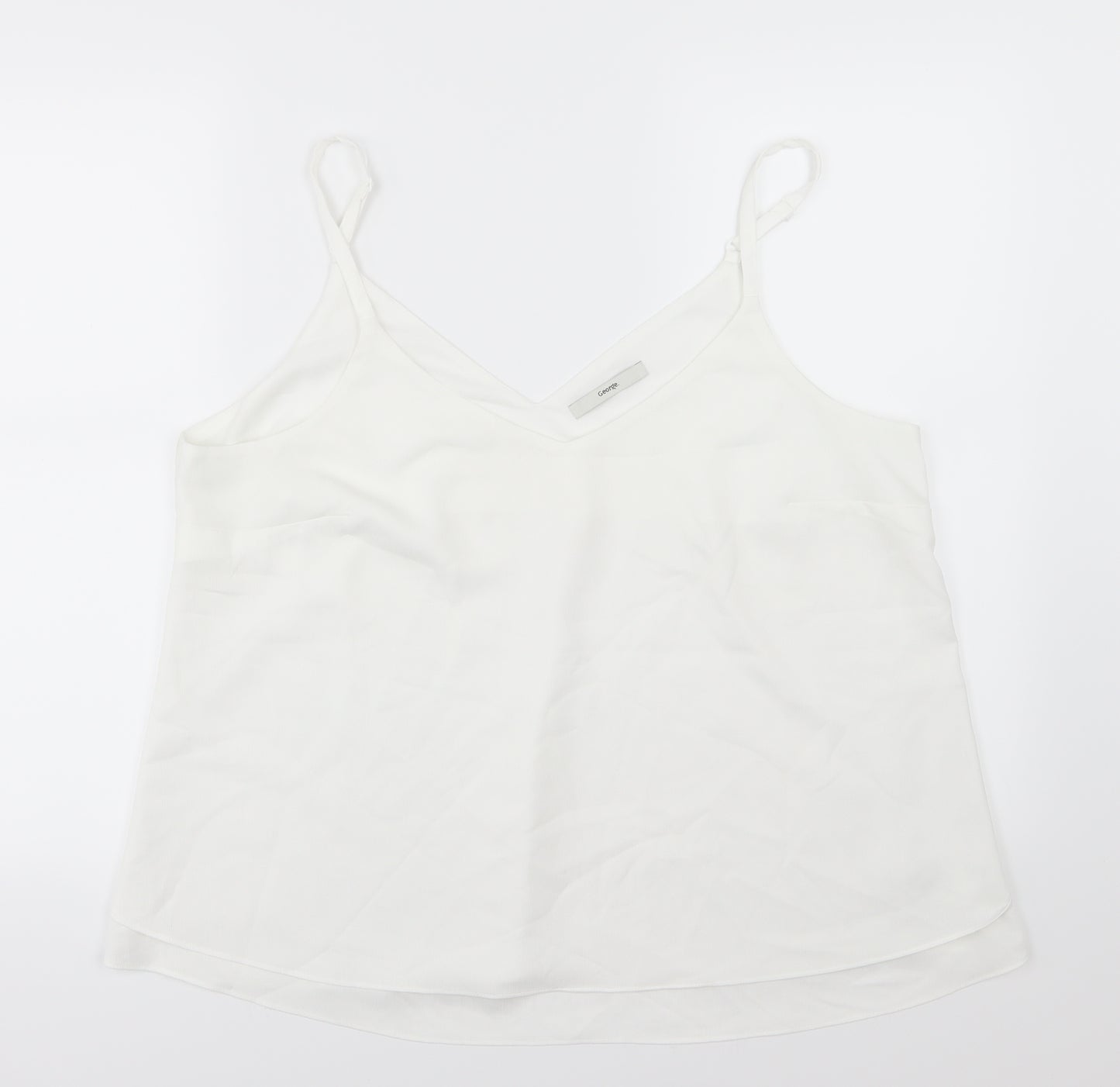 George Womens White  Chiffon Camisole Tank Size 16