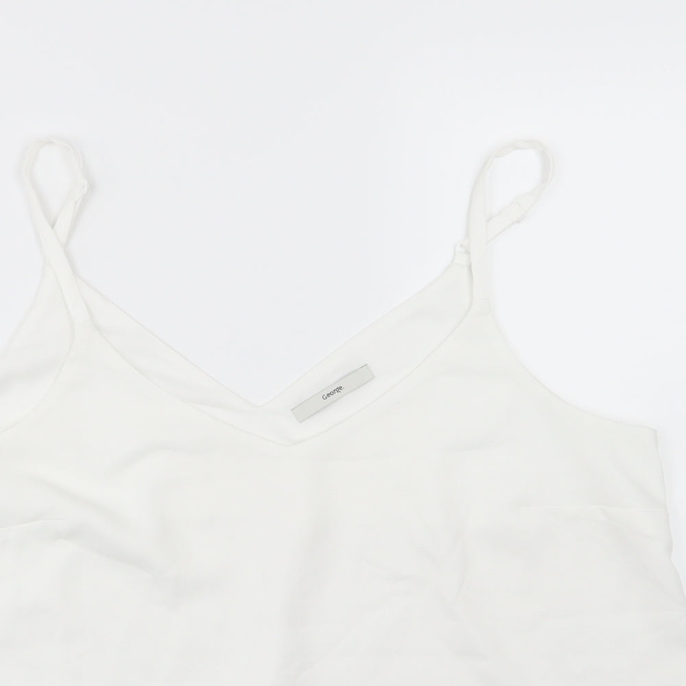 George Womens White  Chiffon Camisole Tank Size 16