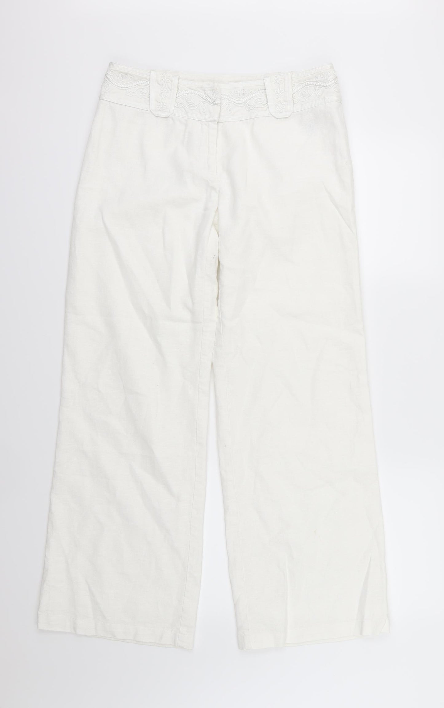 Principles Womens White   Trousers  Size 12 L30 in