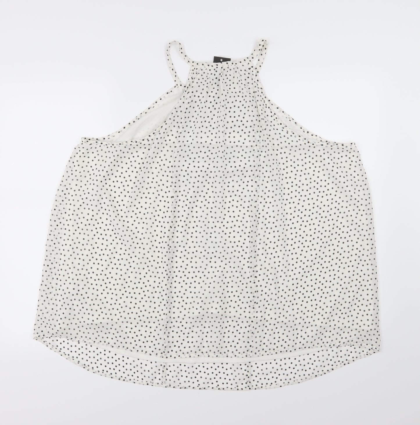 George Womens White Polka Dot Chiffon Camisole Blouse Size 20  - Beaded