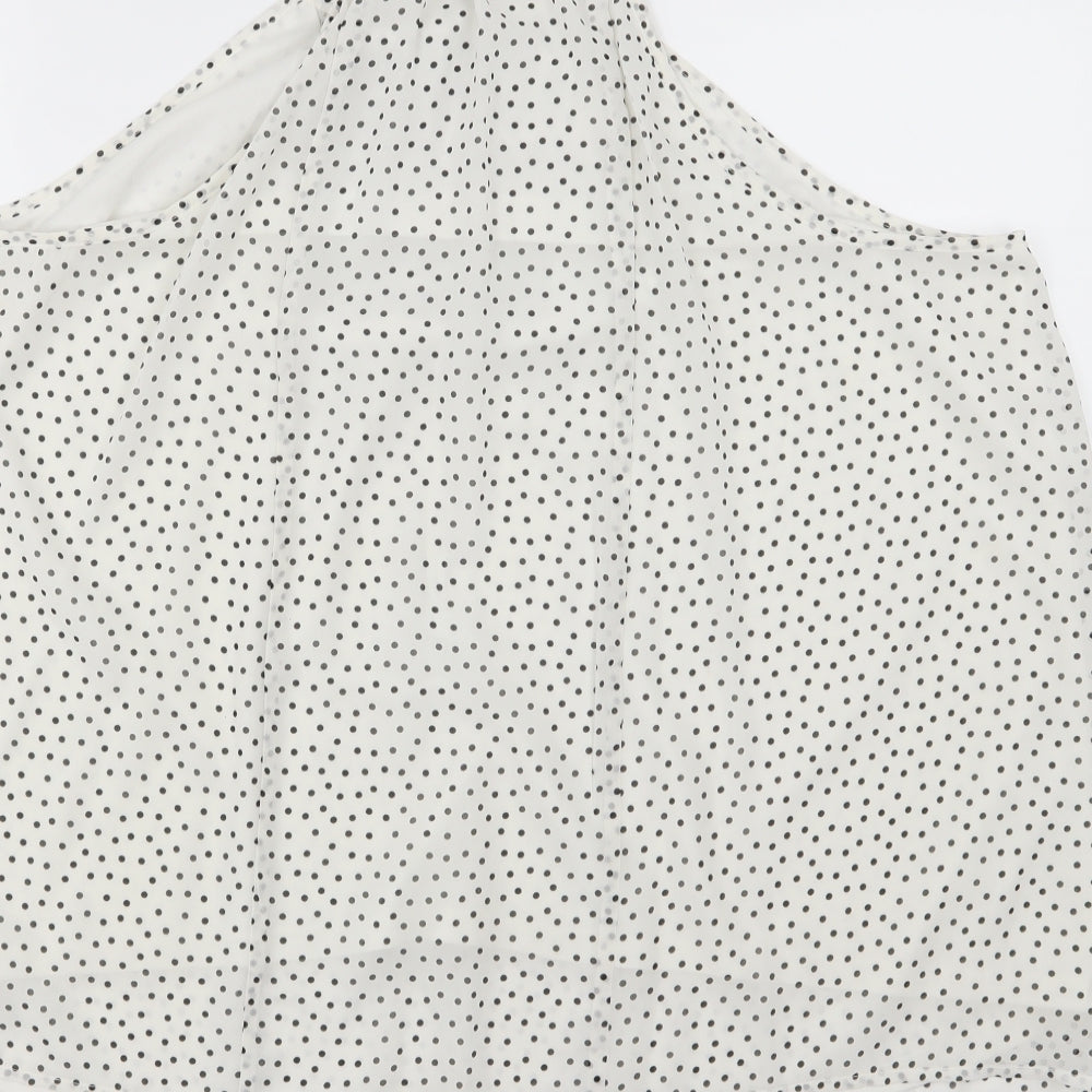 George Womens White Polka Dot Chiffon Camisole Blouse Size 20  - Beaded
