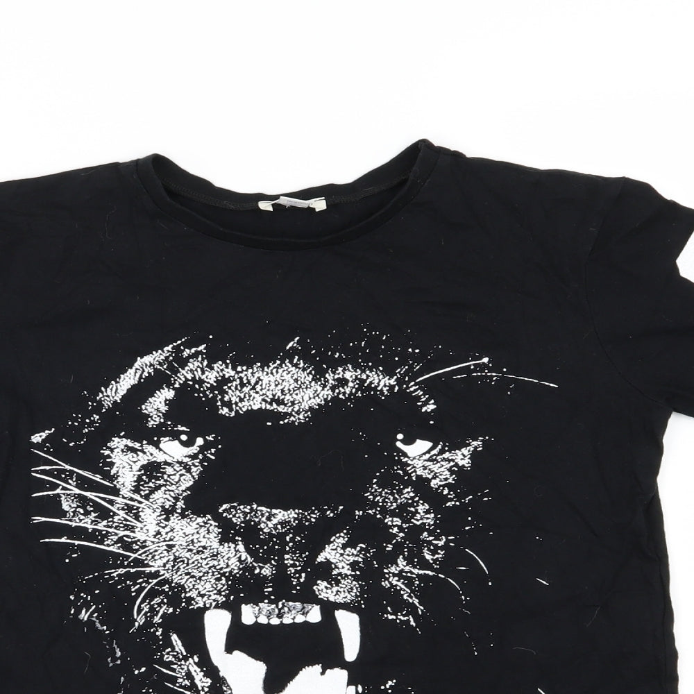 River Island Boys Black  Jersey Basic T-Shirt Size 11-12 Years  - Tiger