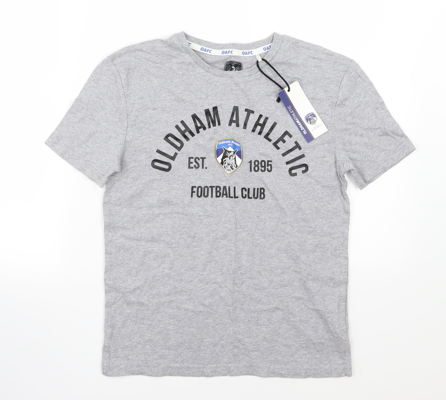 Oldham Athletics Boys Grey  Jersey Basic T-Shirt Size 11-12 Years  - Oldham Athletic AFC