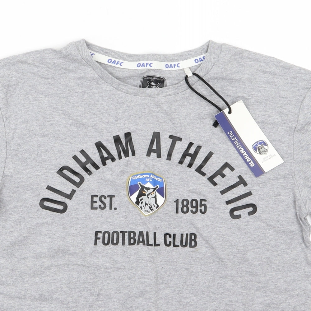 Oldham Athletics Boys Grey  Jersey Basic T-Shirt Size 11-12 Years  - Oldham Athletic AFC