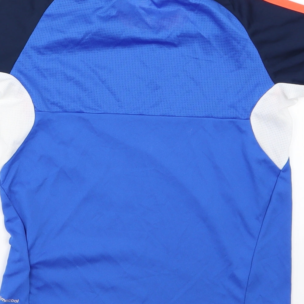 adidas Boys Blue Striped  Basic T-Shirt Size 7-8 Years