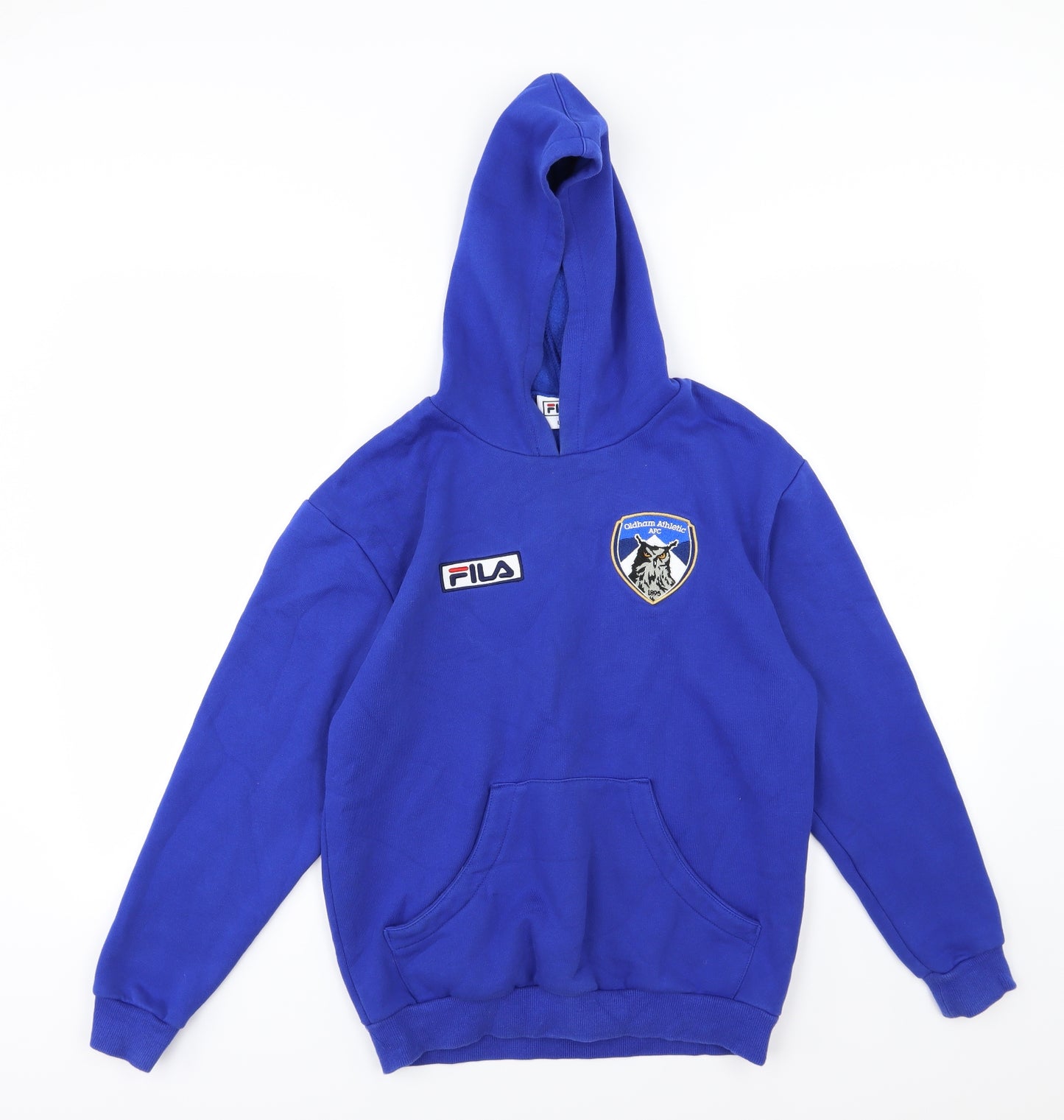 FILA Boys Blue  Jersey Pullover Hoodie Size L  - Oldham Athletic