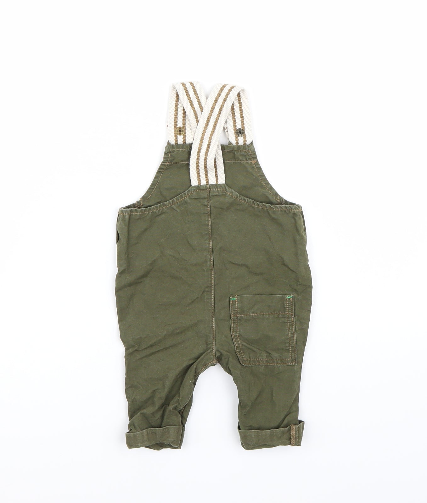Nutmeg Boys Green Batik  Dungaree One-Piece Size 0-3 Months
