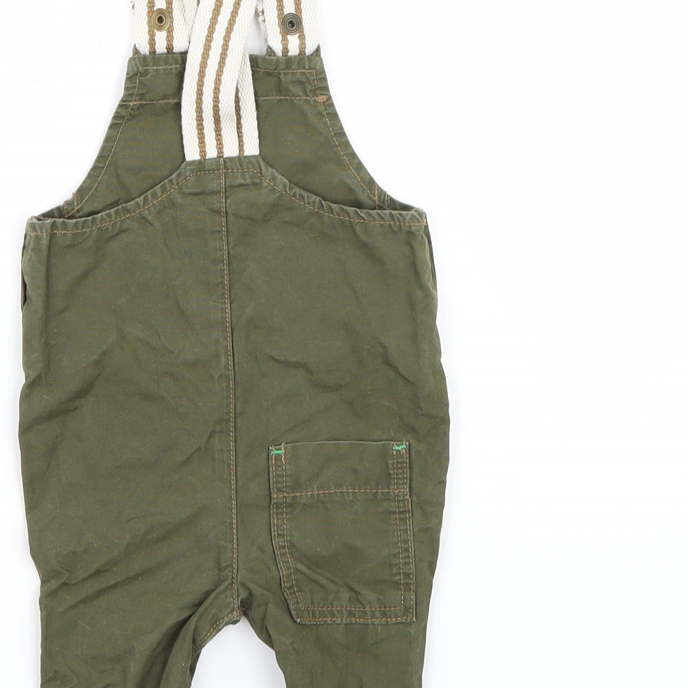 Nutmeg Boys Green Batik  Dungaree One-Piece Size 0-3 Months