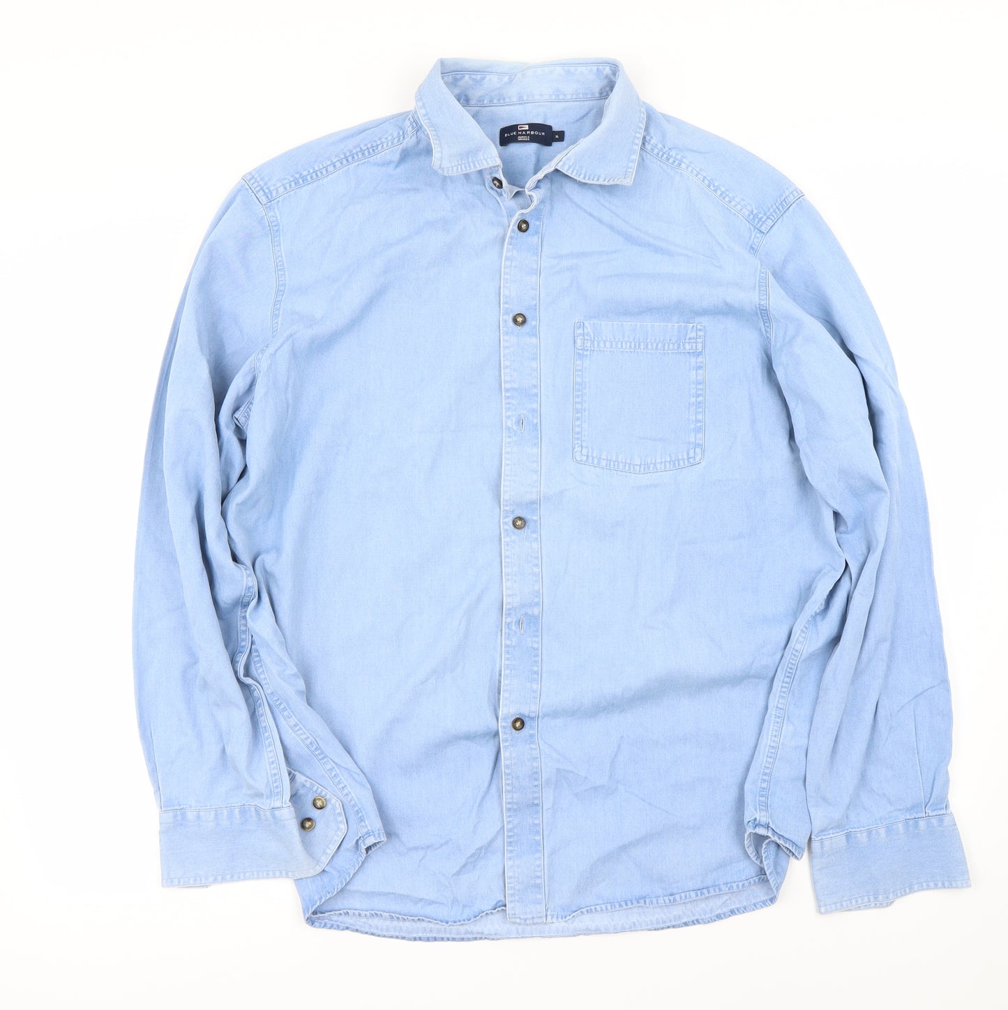 Marks and Spencer Mens Blue    Button-Up Size XL