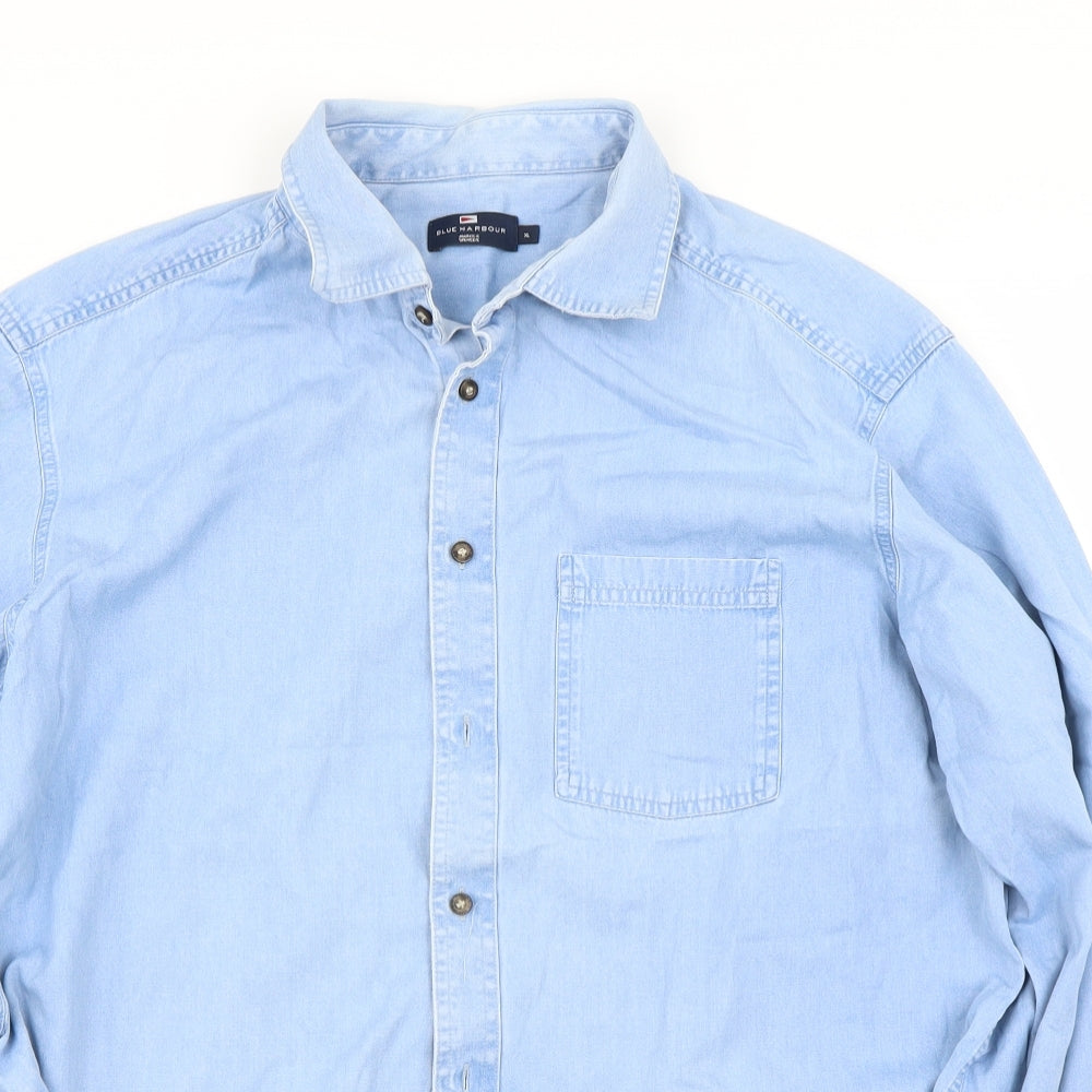 Marks and Spencer Mens Blue    Button-Up Size XL
