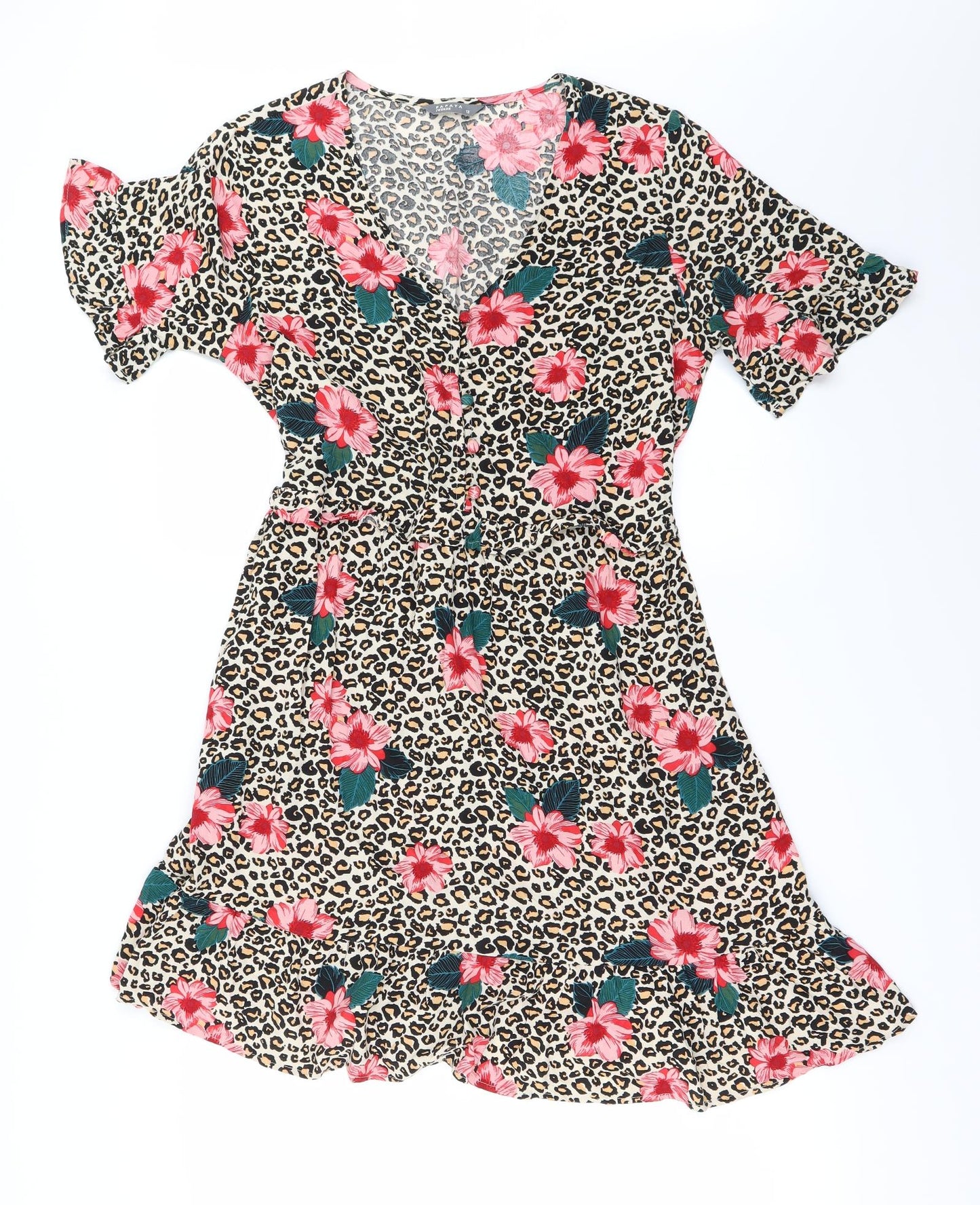 Papaya Womens Ivory Floral  A-Line  Size 12