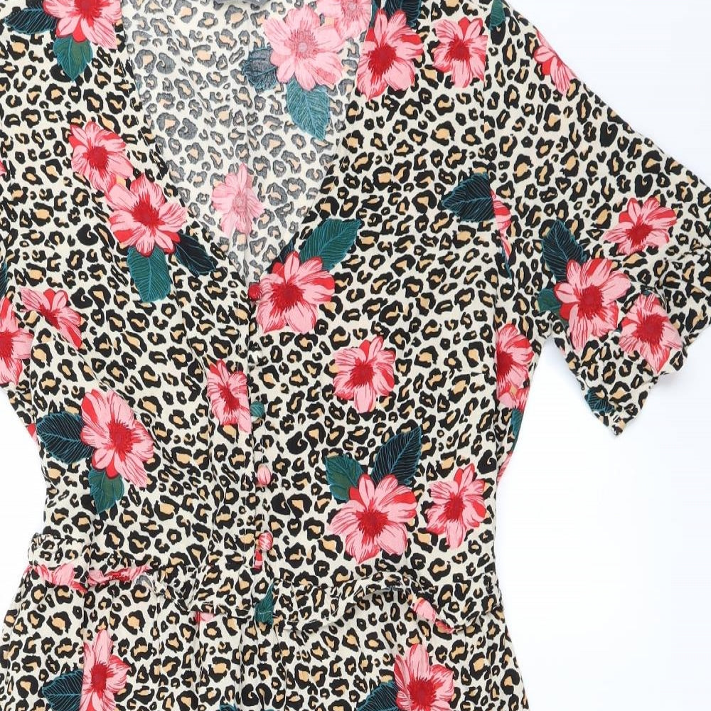 Papaya Womens Ivory Floral  A-Line  Size 12