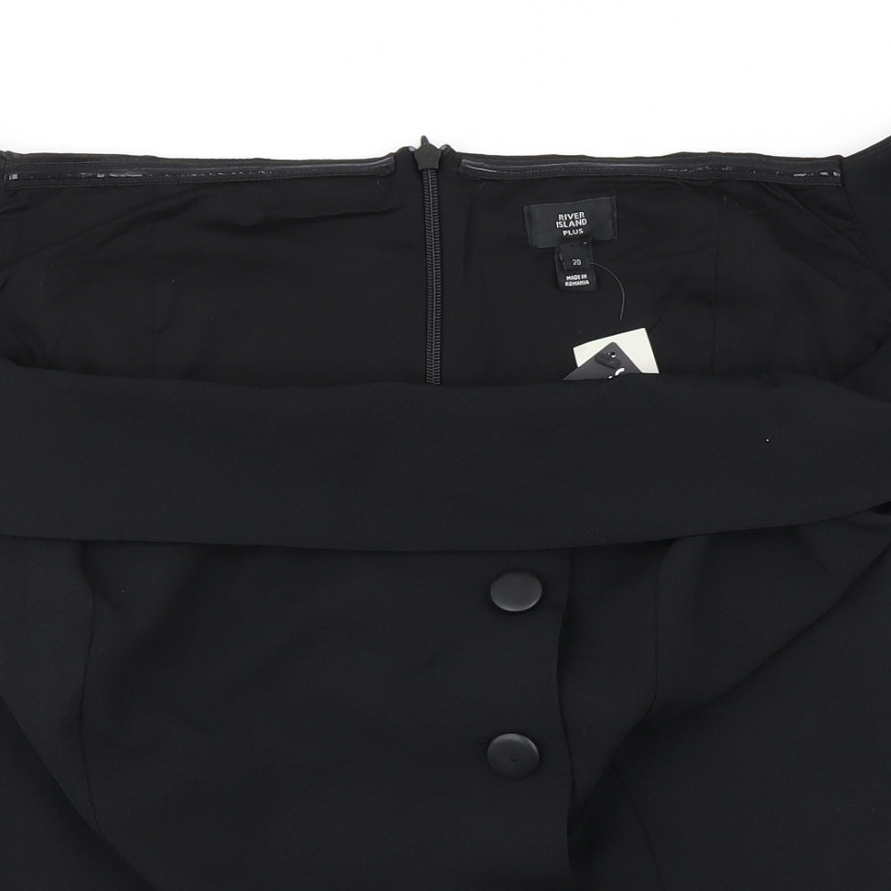 River Island Womens Black   Cropped T-Shirt Size 20